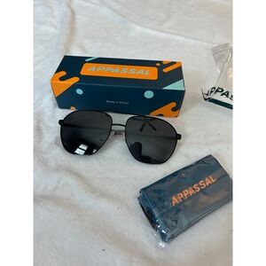 Appassal‎ Retro Polarized Sunglasses AP3639 C4 JL 60-16-137 Black/Green New